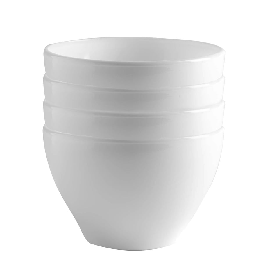 image 1 of Bormioli Rocco Toledo Glass Cereal Bowls - 12cm - White - Pack of 4 White