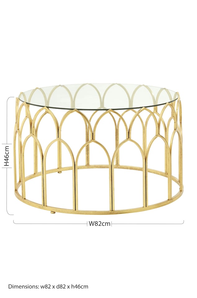 image 1 of Merlin Gold Leaf Coffee Table | Gold