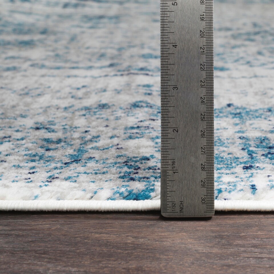 image 1 of LIVABLISS Monte Carlo-Vintage Traditional Boho Rug 80 x 220 cm | Blue Grey White