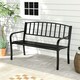 image 7 of COSTWAY Outdoor Bench 127cm Garden Loveseat with Backrest Black