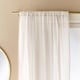image 3 of OHS Linen Look Voile Curtains 2 Panels Net Rod Slot Top Pair | White | Ivory