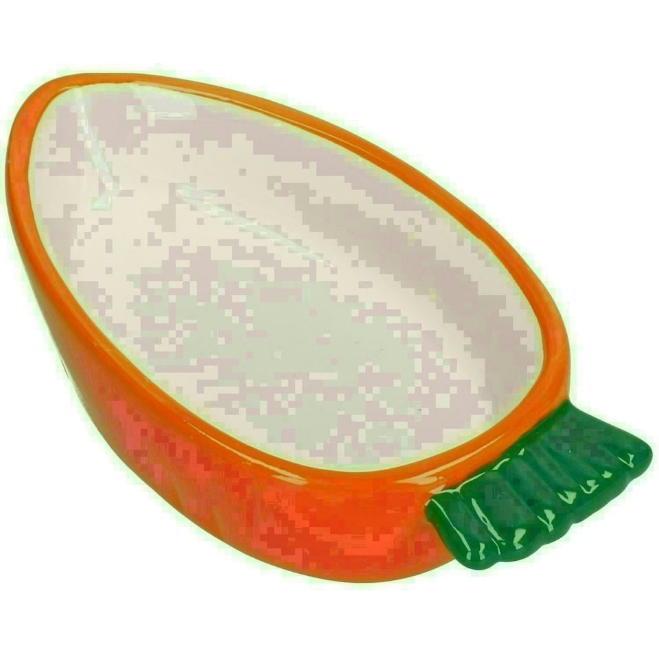 image 1 of 4pk Small Animals Pet Carrot Shaped Bowls For Nibbles Food 5.3" Orange