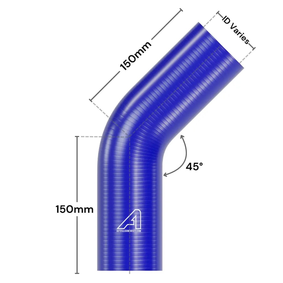 image 1 of Auto Silicone Hoses 40mm Blue 45 Degree Silicone Elbow Hose Coupler Bend Pipe Connector Turbo Intercooler Radiator Coolant Air