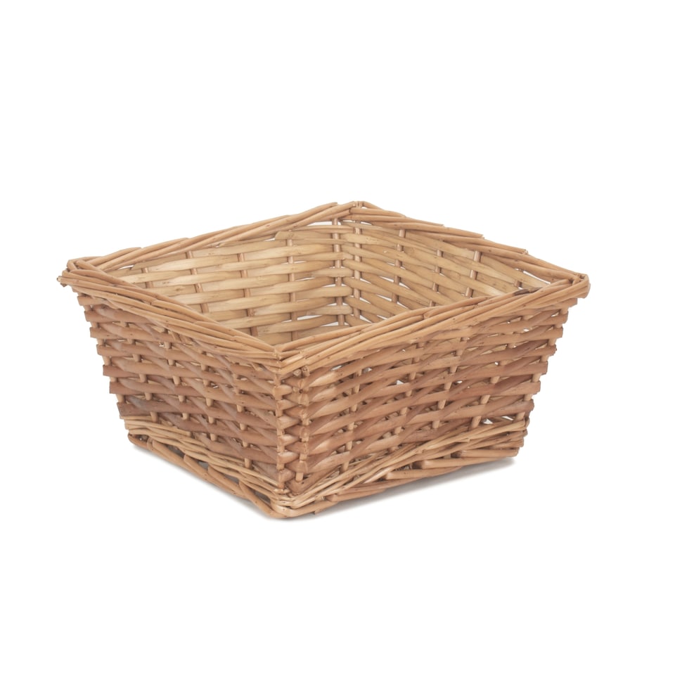 image 1 of Light Steamed Square Split Willow Wicker Tray | Brown | Brown | One Size