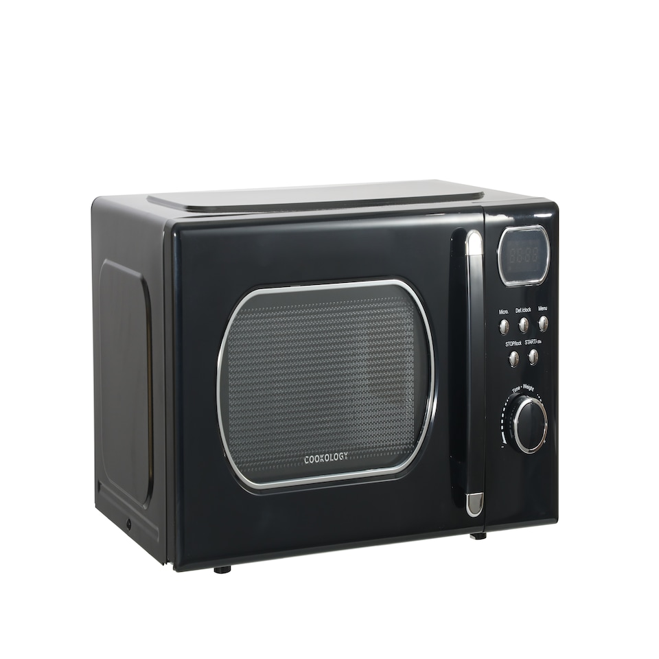 image 1 of Cookology Retro Microwave 800W Freestanding 20L - RETDD20BK Black