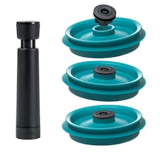 Airtender Set of 3 Clip Top Jar Vacuum Lids with Pump