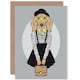 image 1 of Fashion Animal Doggy Girl Hipster Yellow Birthday Child Kids Card