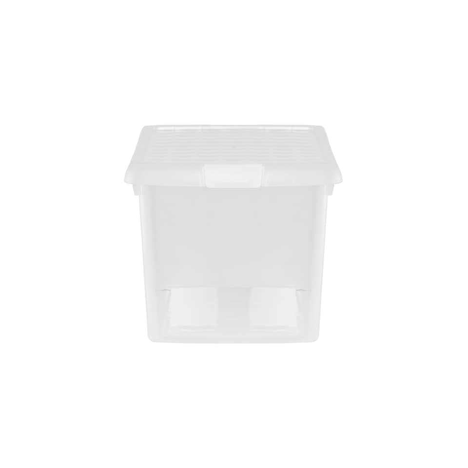 image 1 of Wham Clip 5x 14L Rectangular Plastic Storage Boxes with Clip Lock Lids. Ideal for Home, Office, Toys & More - Clear/Clear | Clear | 5