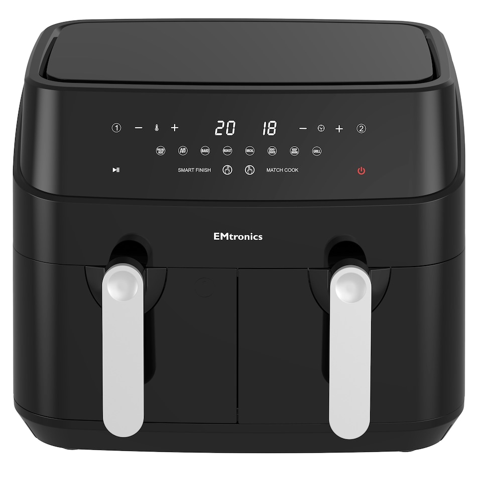 image 1 of EMtronics 9 Litre Digital Double Basket Air Fryer - Black