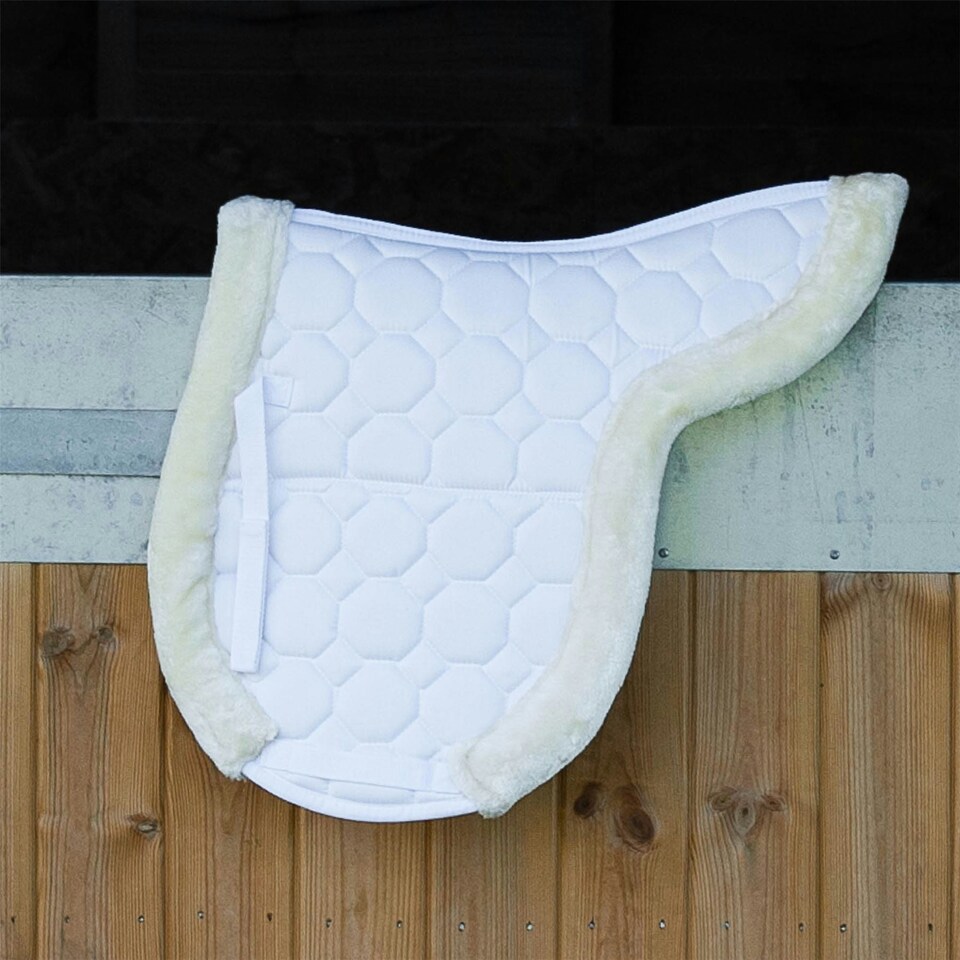 image 1 of Gallop Equestrian Prestige Fully Lined Numnah White | Size: One Size
Colour: White