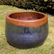 image 2 of Primrose Terracotta Tall Round Honey Pot Style Planter In Grey and Blue 42cm