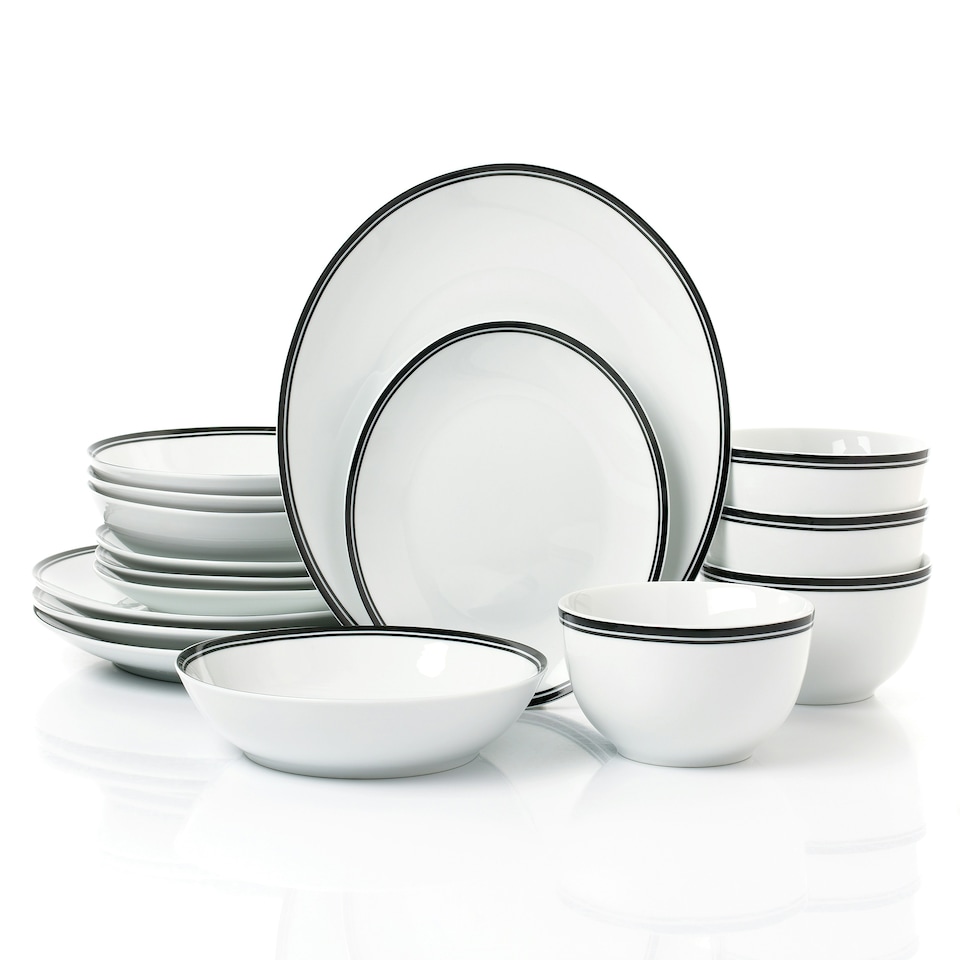 image 1 of 16pc St Ives Black Dinner Set
