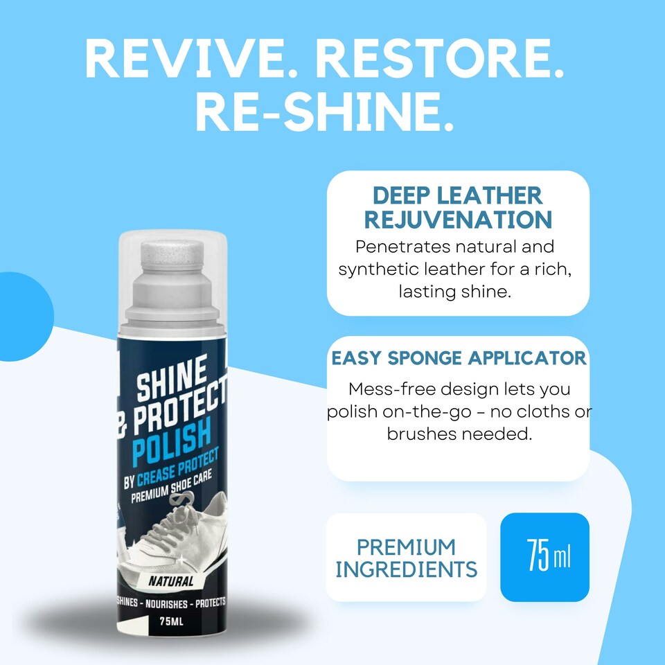 image 1 of Shine & Protect Shoe Polish - 75ml Liquid Shoe Polish - Neutral