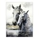 image 3 of Kelpies Reimagined Watercolour Horses Falkirk Black Framed Wall Art Print A4