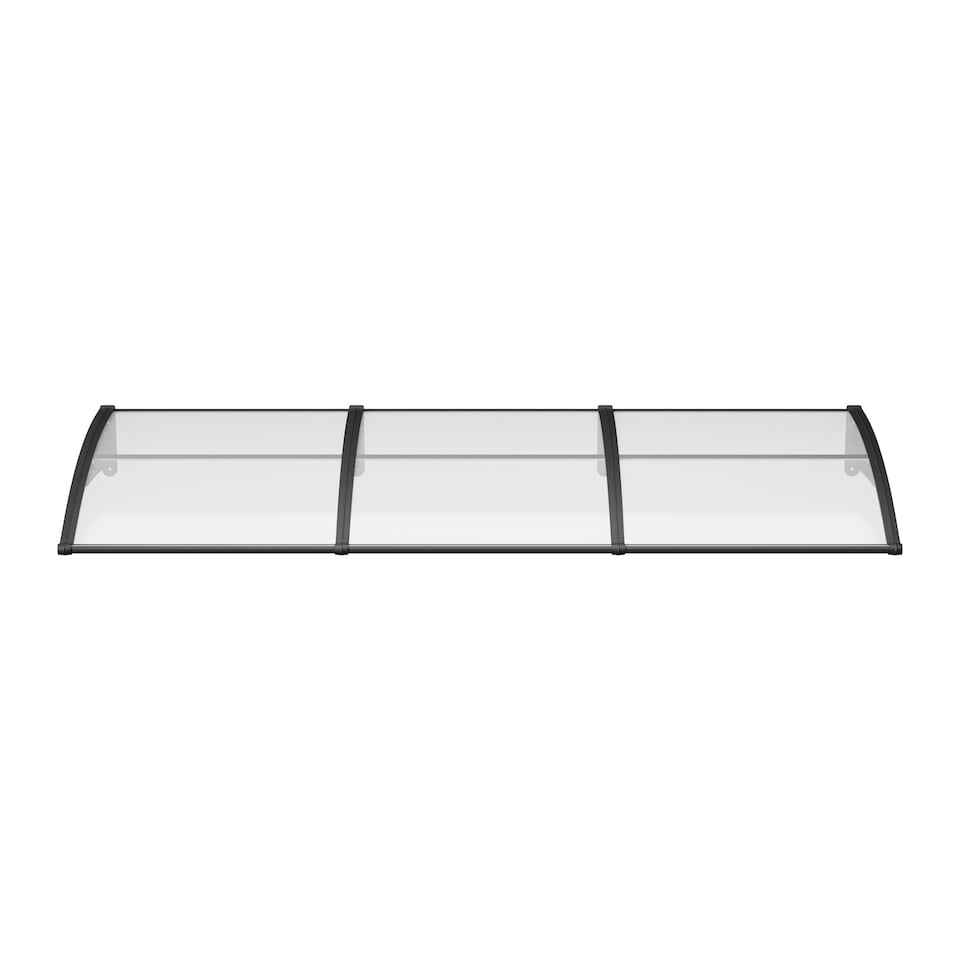 image 1 of Living and Home Awning Canopy for Window and Door with Drainage - 300cm W x 100cm D Clear