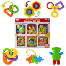 The Magic Toy Shop Baby Rattles and Teethers 6 Piece Newborn Sensory Toys