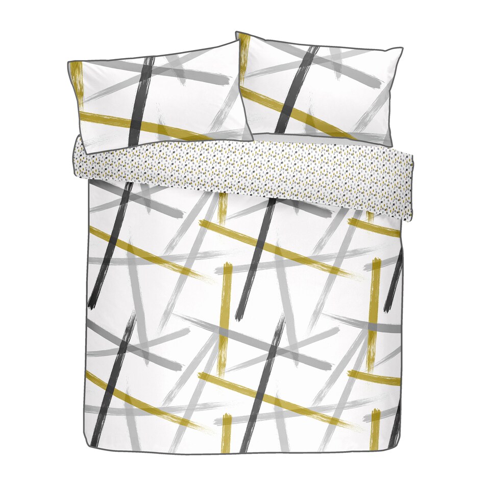 image 1 of Appletree Leda Duvet Cover Set Grey/Ochre