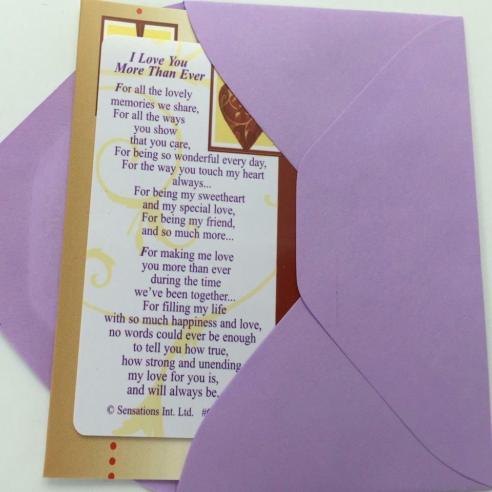 image 1 of I Love You More Than Ever (Sentimental Keepsake Wallet / Purse Card)