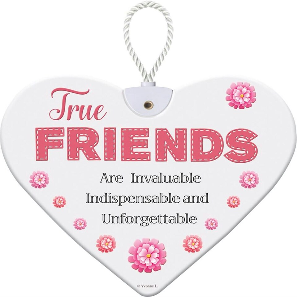image 1 of TRUE FRIENDS HeartFelts Hanging Plaque