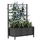 image 1 of Outsunny Garden Raised Bed Planter Box with Trellis, 90 x 40 x 120 cm Black