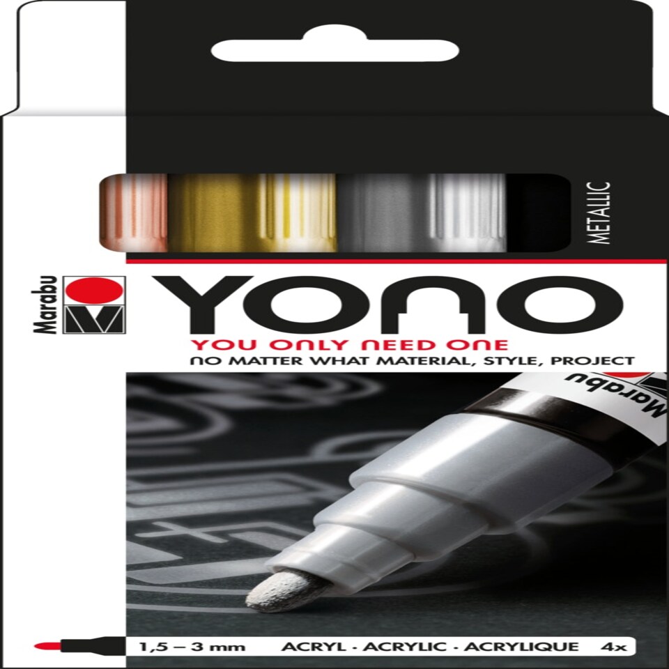 image 1 of Marabu Yono Marker Pen, Metals, Pack Of 4