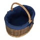 image 3 of Large Lined Country Oval Wicker Shopping Basket Red | Red and White Check | L