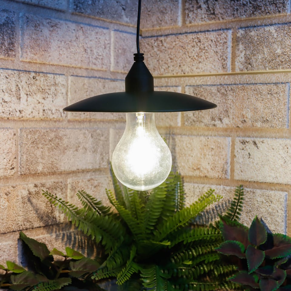image 1 of Timeless Vintage Hanging Solar Lantern with Warm White LED