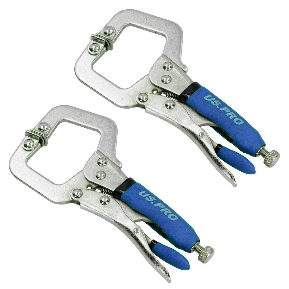 image 1 of 6" Welding Locking C Clamps Adjustable Fastener with Quick Release Grip 2 Pack
