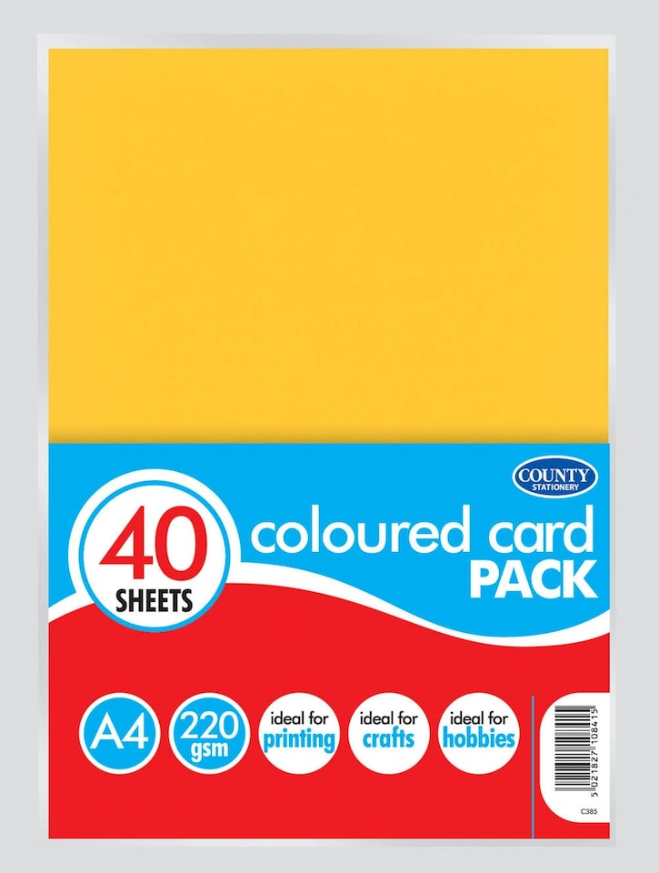 image 1 of 40 A4 Coloured Cards 220gsm