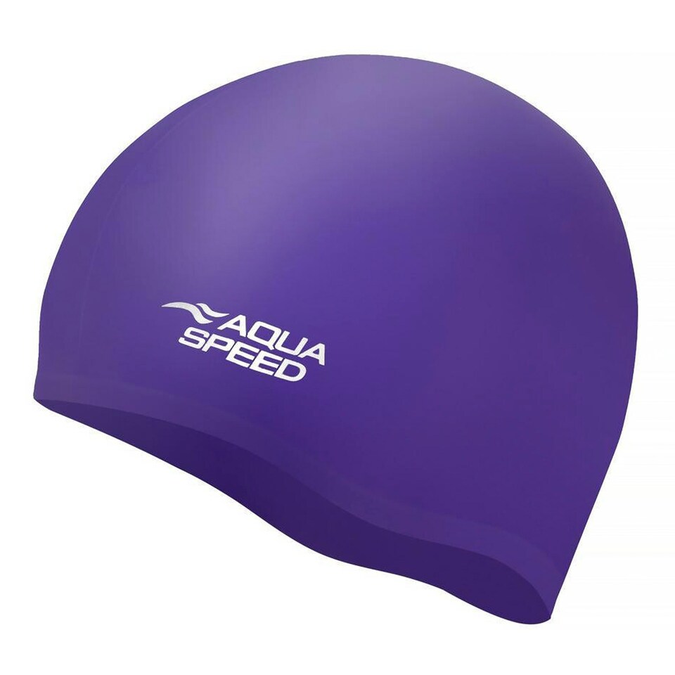 image 1 of Ladies Long Hair Swimming Cap | Extra Space Soft Silicone Comfy Fit Swim Cap | Purple | Purple | One Size | 1