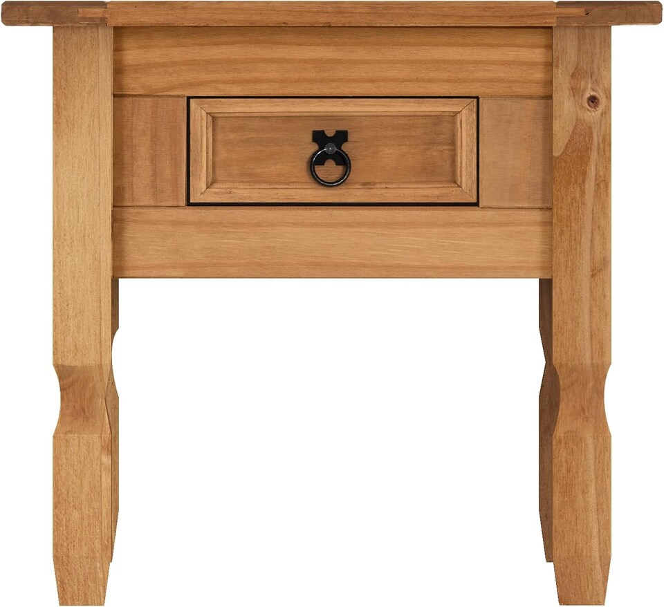 image 1 of Mercers Furniture Corona 1 Drawer Lamp Table Coffee End Unit Solid Wood Pine with Mexican Styling Wooden