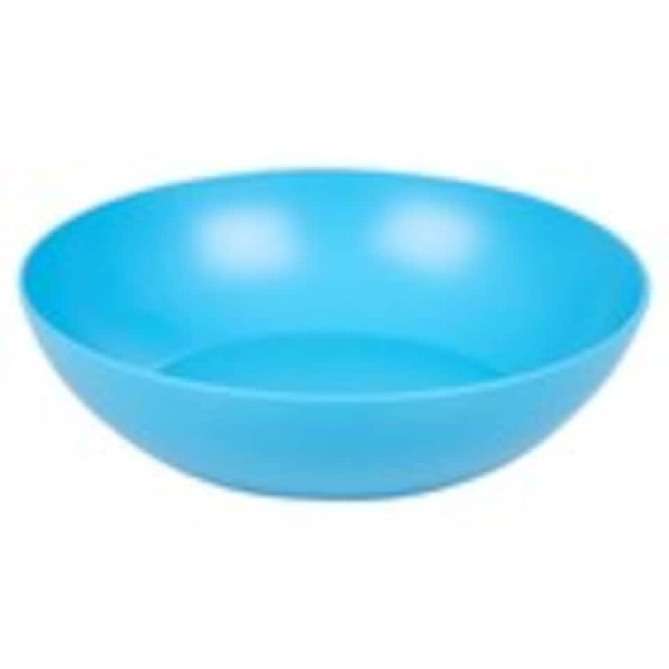 image 1 of 6 Unbreakable Plastic Deep Round Bowls Coloured Reusable Dinner and Picnic Plates | Blue | Blue | 6