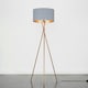 image 2 of ValueLights Camden Copper Tripod Floor Lamp Grey & Copper Shade & Bulb Grey
