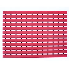 PVC Duckboard Non-Slip Shower Mat - 61cm x 43cm | Red | Red