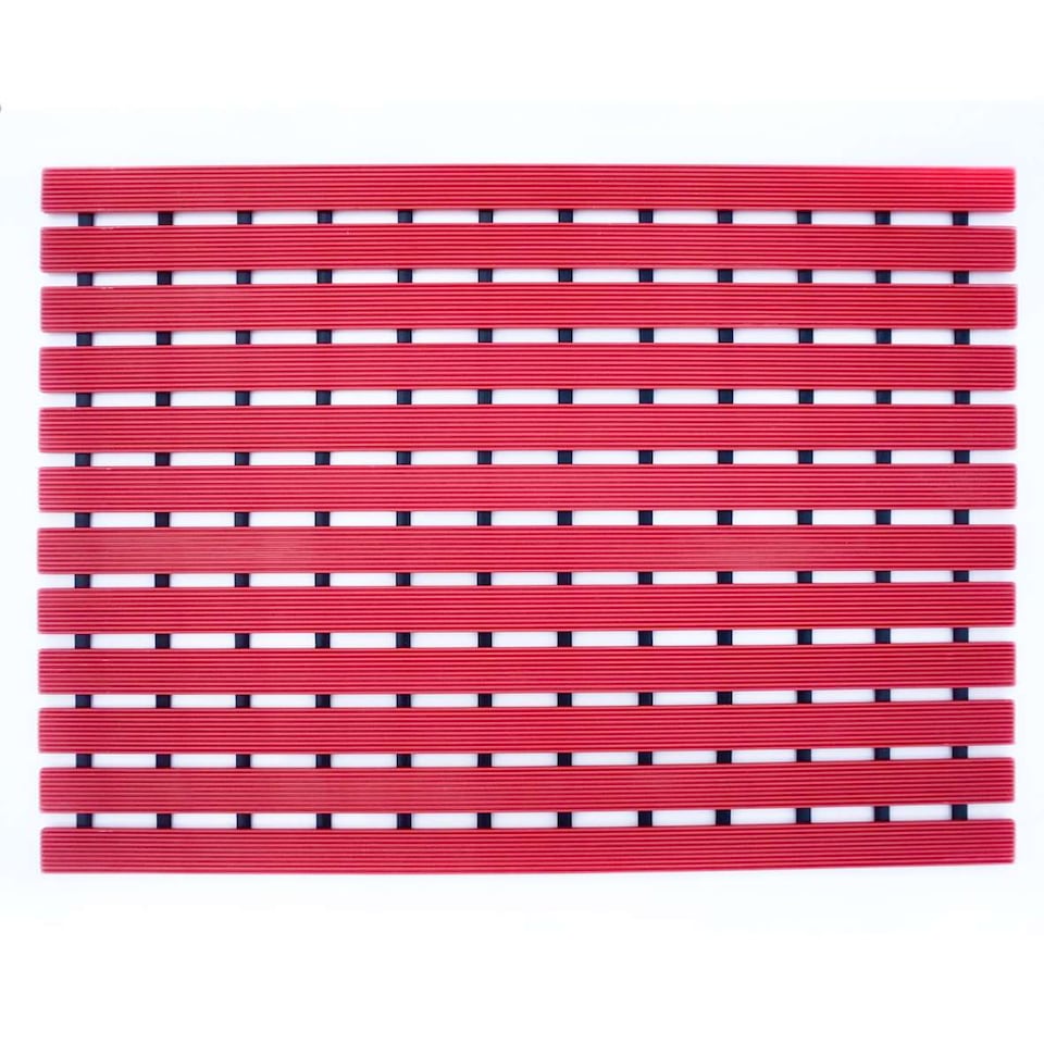 image 1 of PVC Duckboard Non-Slip Shower Mat - 61cm x 43cm | Red | Red