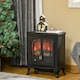 image 2 of HOMCOM Electric Fireplace Stove Heater with LED Fire Flame Effect, Double Door, Freestanding Portable with Overheat Protection, 1000W2000W, Black