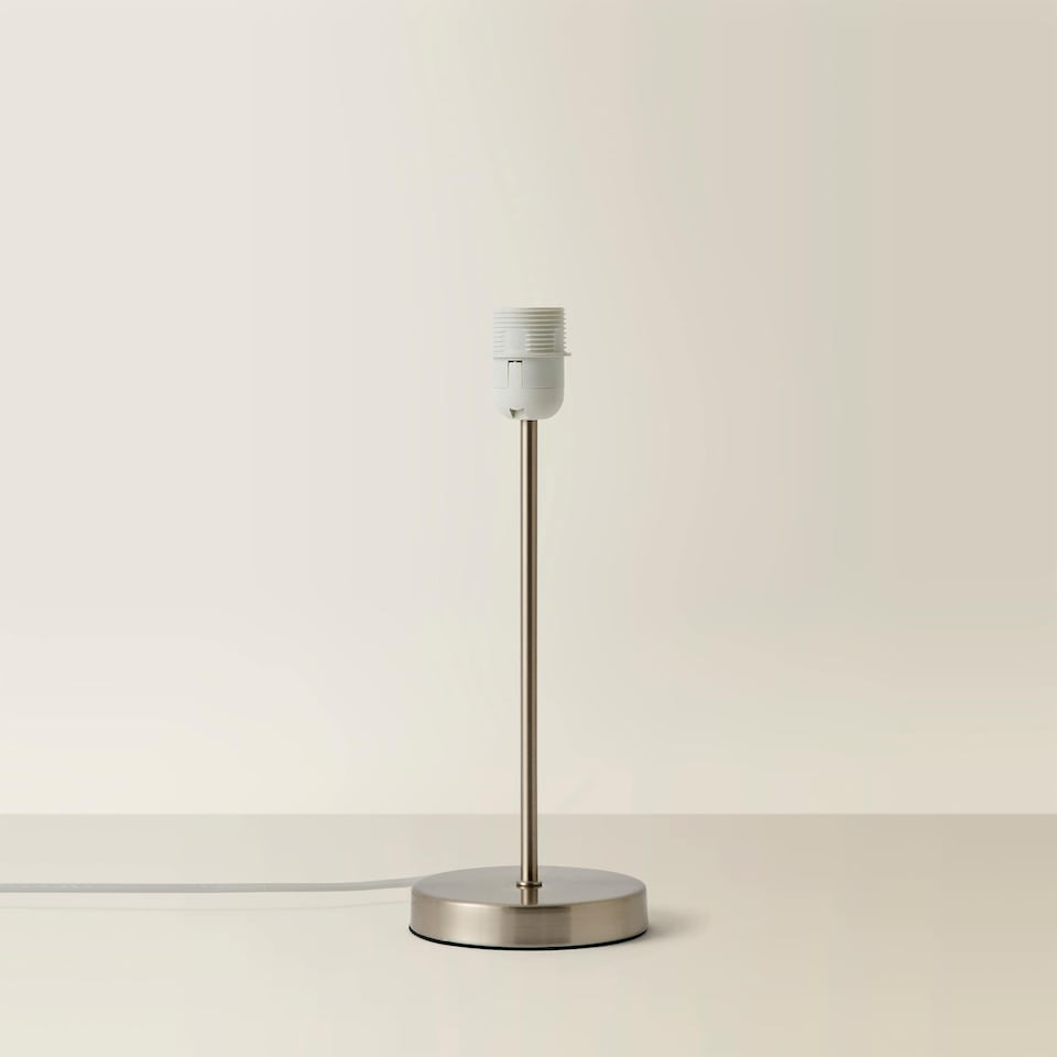 image 1 of ValueLights Modern Table Lamp Base In Brushed Chrome Metal Finish | Chrome
