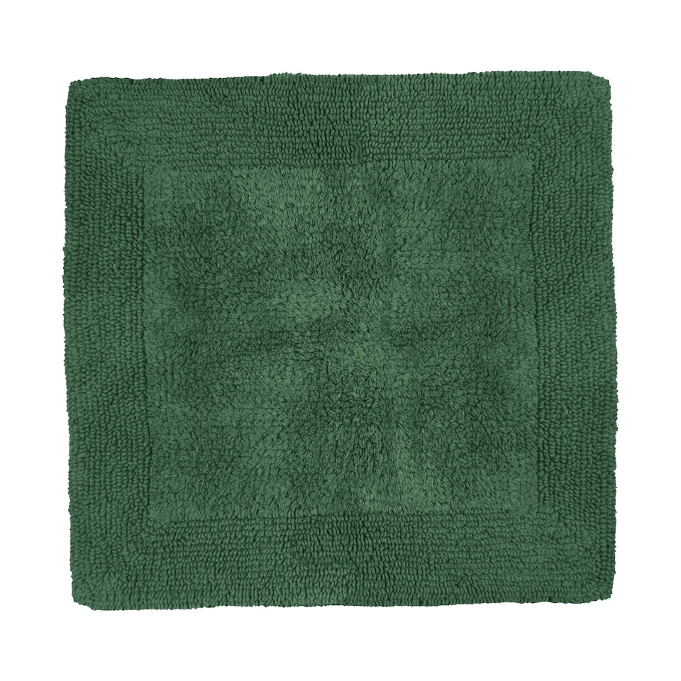 image 1 of Elegance Reversible Heavyweight Square Bath Mat - Dark Green