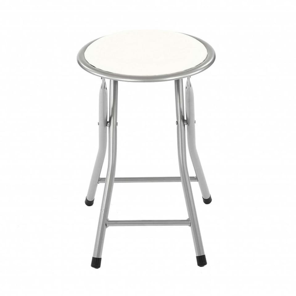 image 1 of Oypla White Padded Folding Breakfast Kitchen Bar Stool Seat