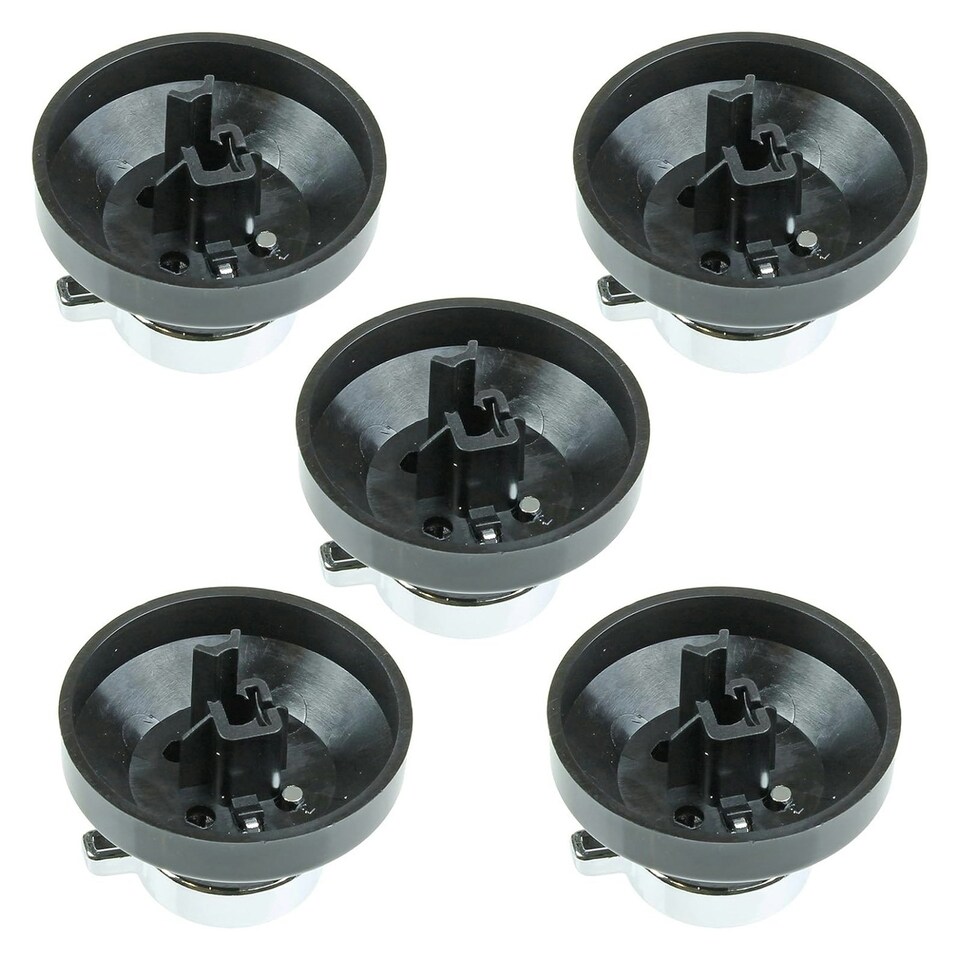 image 1 of SPARES2GO Control Knob for Stoves Newhome Oven Cooker (Pack of 5 Knobs) Black | Silver