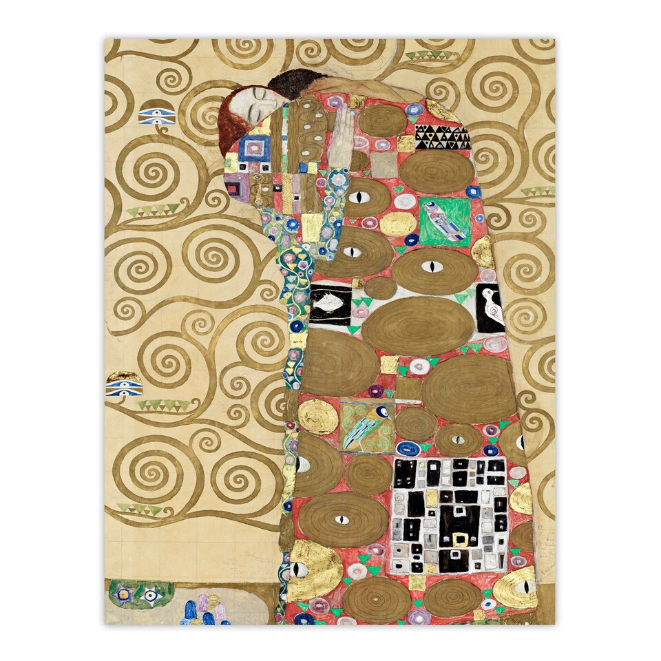 image 1 of Gustav Klimt Framed Wall Art Fulfillment Lovers Embrace Painting Home Décor