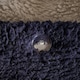 image 4 of OHS Reversible Soft Teddy Fleece Duvet Cover and Pillowcase Bedding Set, King - Navy Blue/Grey