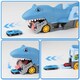 image 2 of Shark Devour Transporter Toy Truck - Push-and-Go Vehicle with Slide-Off Ramp, Roaring Sounds, Lights & 4 Mini Cars, Realistic Shark-Head Design for Kids Ages 3-7