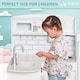 image 7 of HOMCOM Kids Play Kitchen Wooden Toy Kitchen Cooking Set for Children with Drinking Fountain, Microwave, and Fridge White