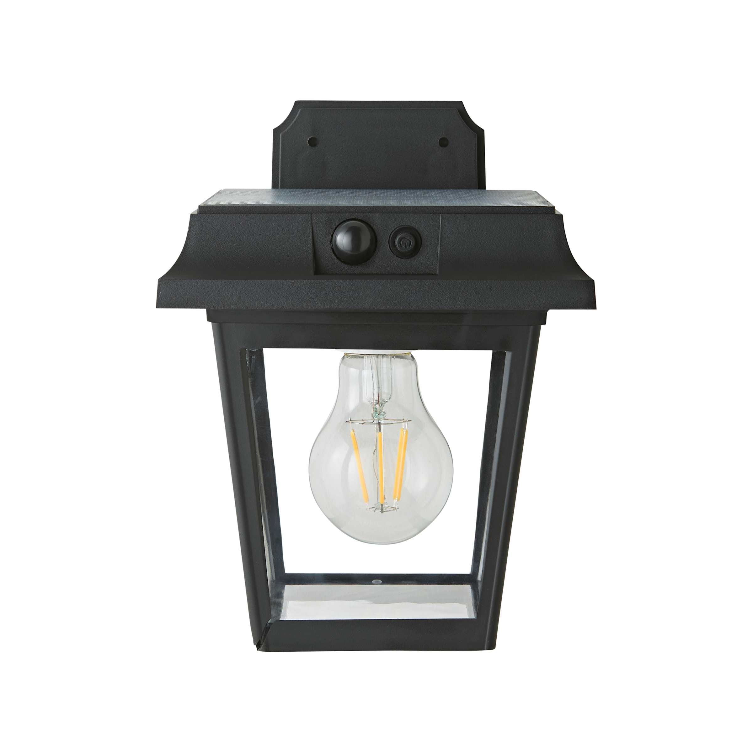 ValueLights Solar Powered LED Matte Black Sensor Outdoor Wall Light
