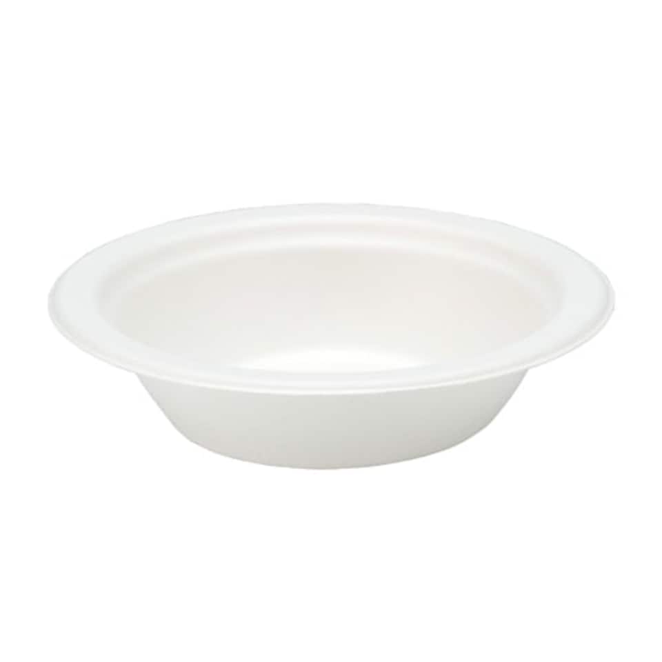 image 1 of White Compostable Bagasse Bowls 18cm - Pack of 25