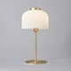 image 3 of BHS Binita Glass Ribbed Table Lamp, Opal & Brass