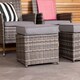 image 4 of Charles Bentley Garden Outdoor Pair of Rattan Footstools Grey