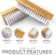 image 5 of Double-Sided Wooden Nail Brush Heavy Duty Natural Bristle Hand Scrub Brush for Fingernails and Toes - Pack of 3 | White | White | 3