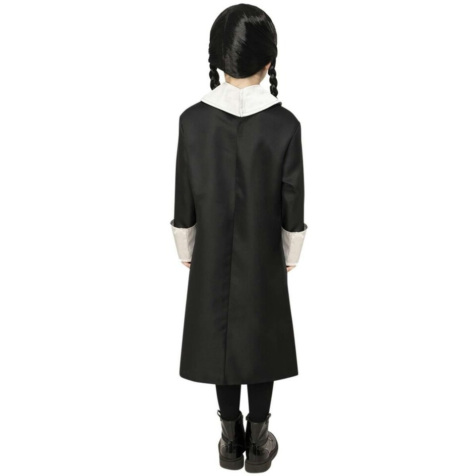 image 1 of The Addams Family Girls Wednesday Addams Costume Set - Black - 7-9 Years